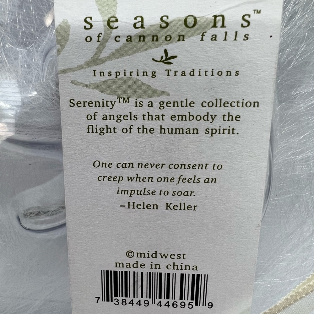 Serenity Angel in Ballet Pose Helen Keller Quote Inspirational Ornament NWOT - Picture 5 of 8